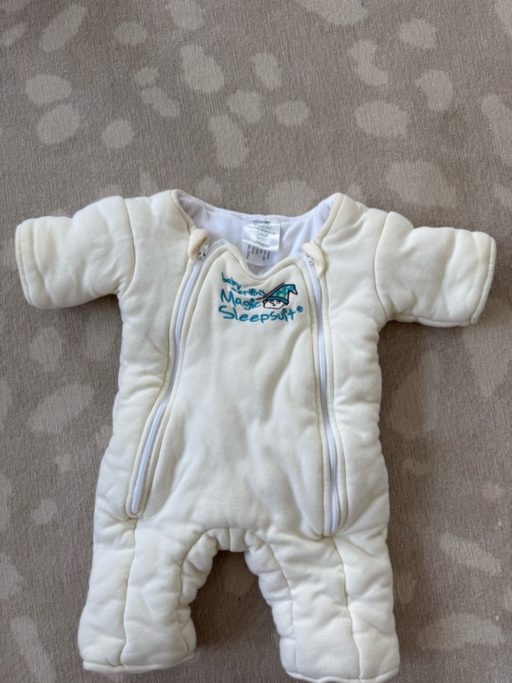 Baby Magic Sleepsuit Cream Padded Sleep Sack with Dual Zippers